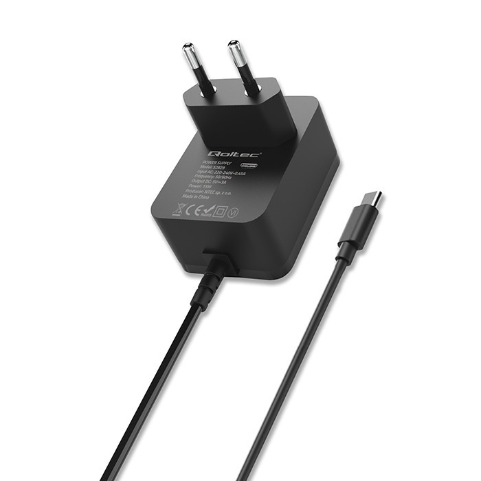 Qoltec Super FAST PD polnilnik USB-C, 15W za Raspberry Pi 4 (črn) 3