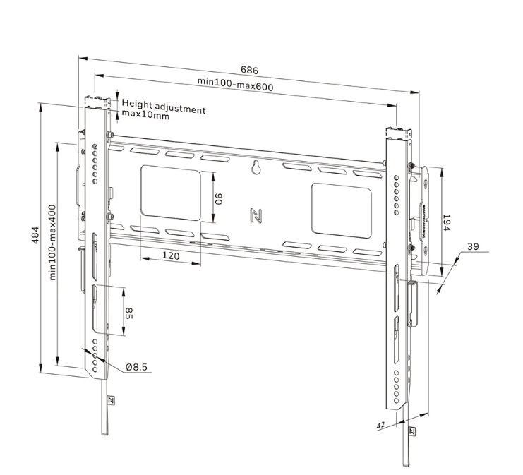 Stenski nosilec za monitor Startech WL30-750BL16 2