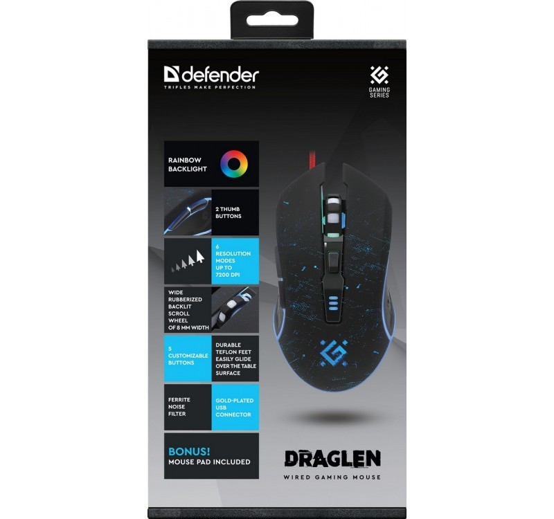 Gaming miška, žična, 7200 DPI 2