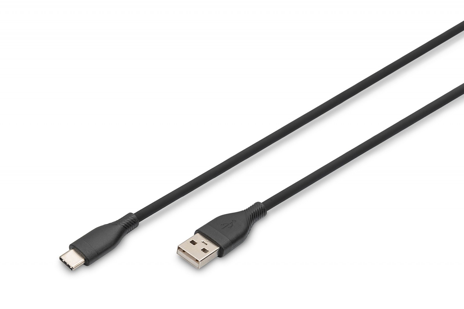 Silikonski kabel USB-A na USB-C, 60W, 1m, črn