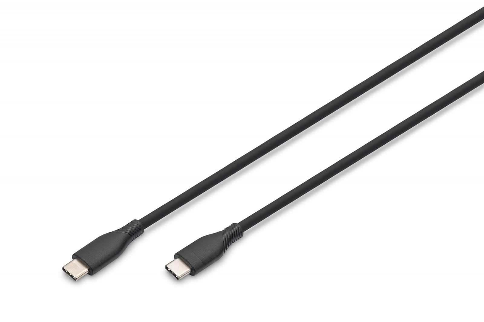 Silikonski kabel USB-C na USB-C, 60W, 0,5m, črn