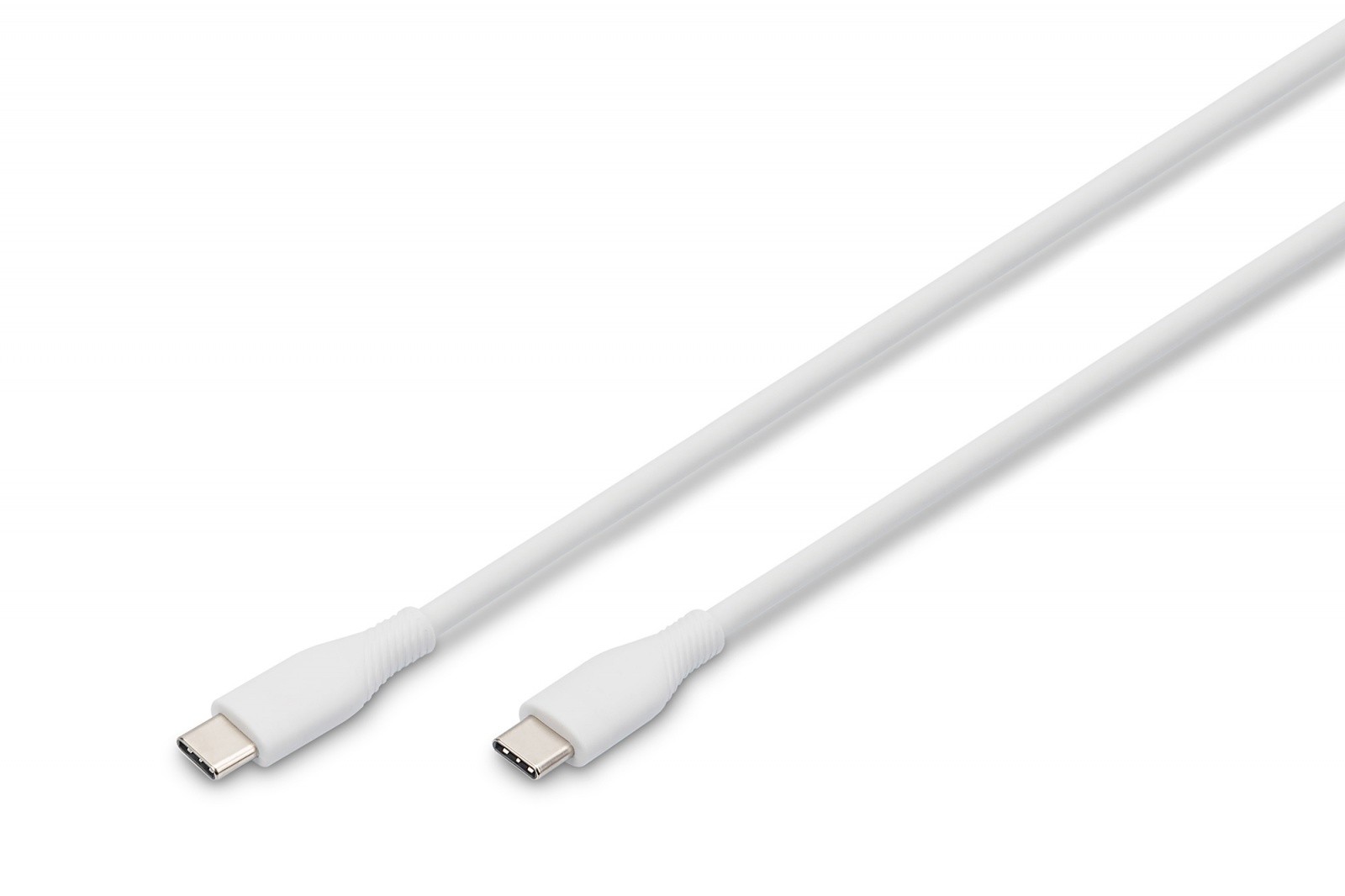 Silikonski kabel USB-C na USB-C, 60W, 1m, bel
