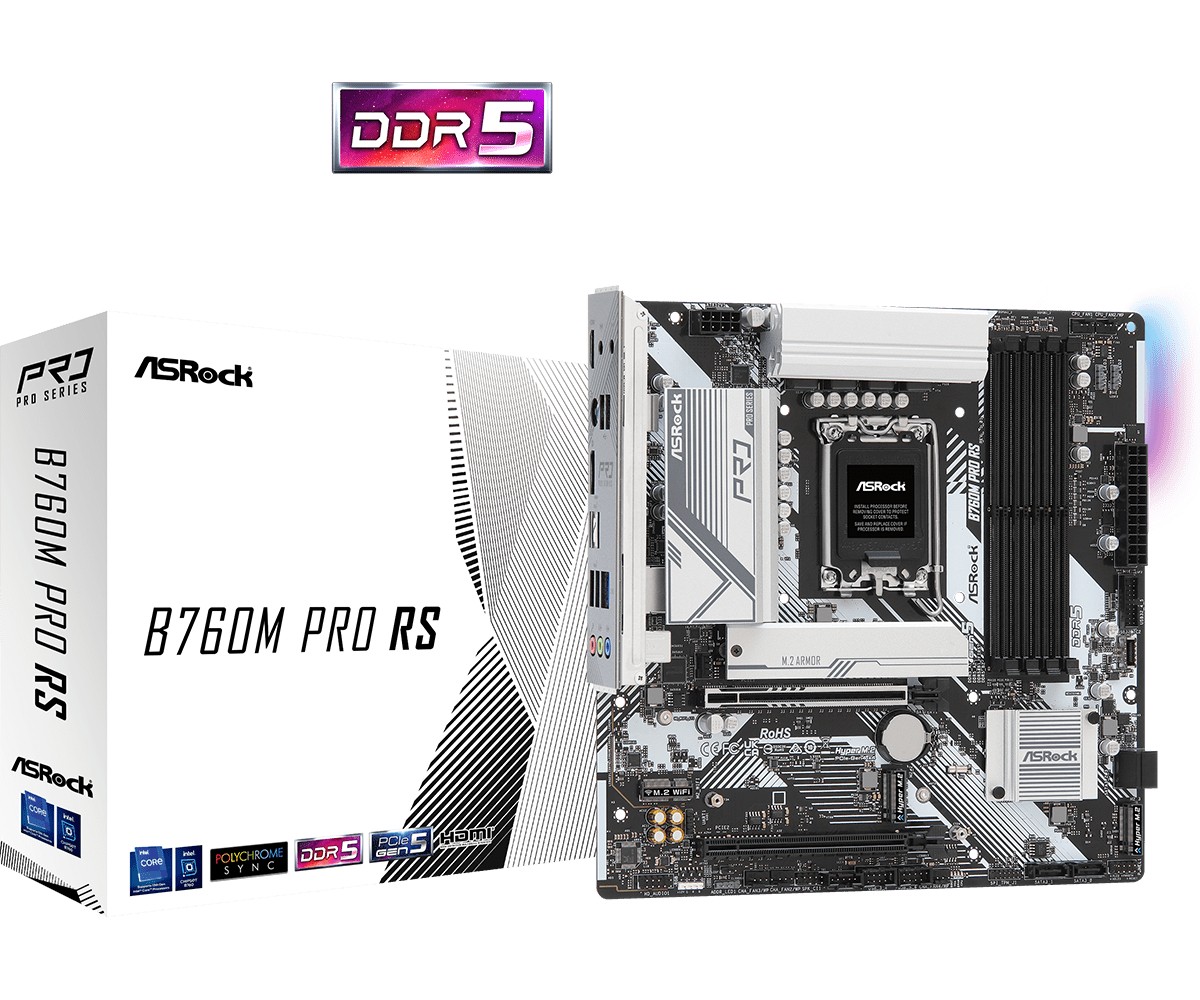 Matična plošča B760M PRO RS, s1700, 4x DDR5, mATX