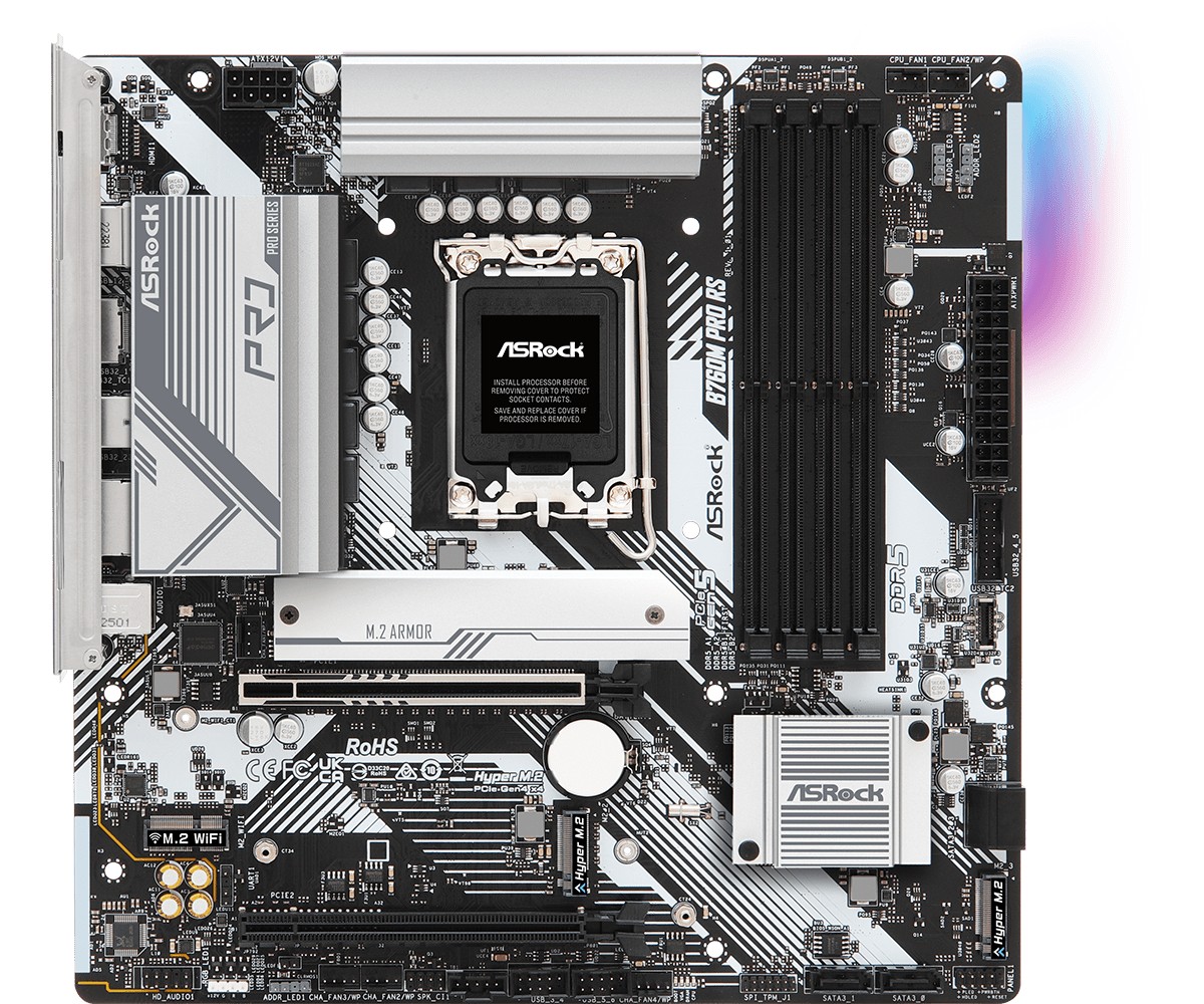 Matična plošča B760M PRO RS, s1700, 4x DDR5, mATX 2