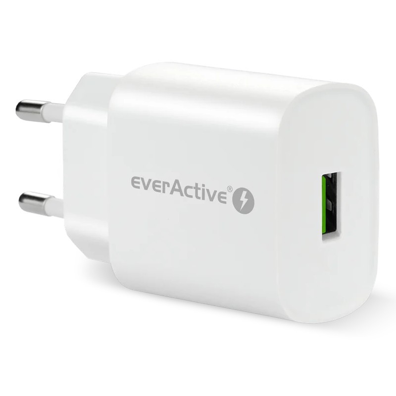 Omrežni polnilnik 1x USB 18W QC3.0 bel