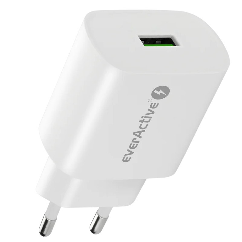 Omrežni polnilnik 1x USB 18W QC3.0 bel 4