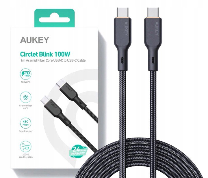 USB-C na USB-C kabel, 1m, 100W PD, 5A