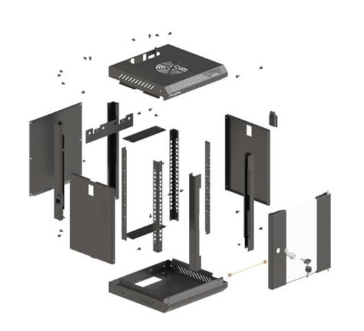 10" viseča omara za rack 9U, 300x300 mm (črna) 3