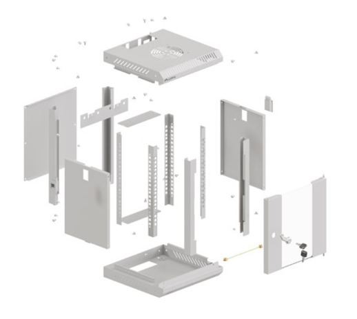 10" viseča omara za rack 9U, 300x300 mm (siva) 6