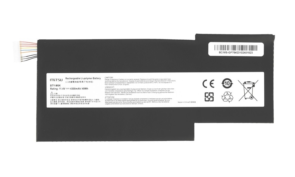 Baterija BTY-M6K MS-17B4 za MSI GS63VR GS73 GF75, 4300 mAh 2