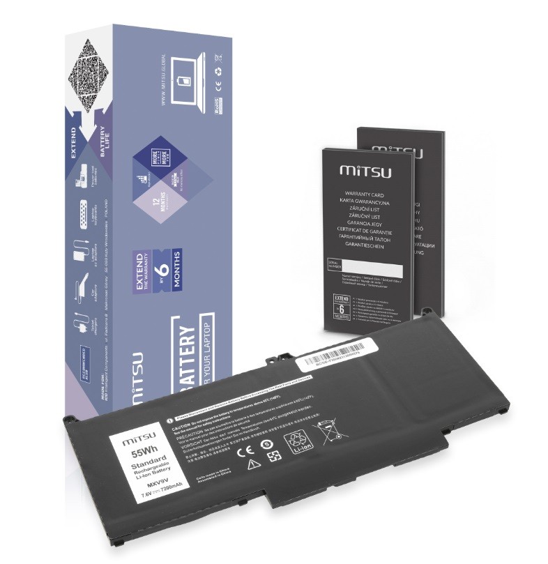 Baterija MXV9V za Dell Latitude 5300 5310 7300 7400 7200, 7200 mAh