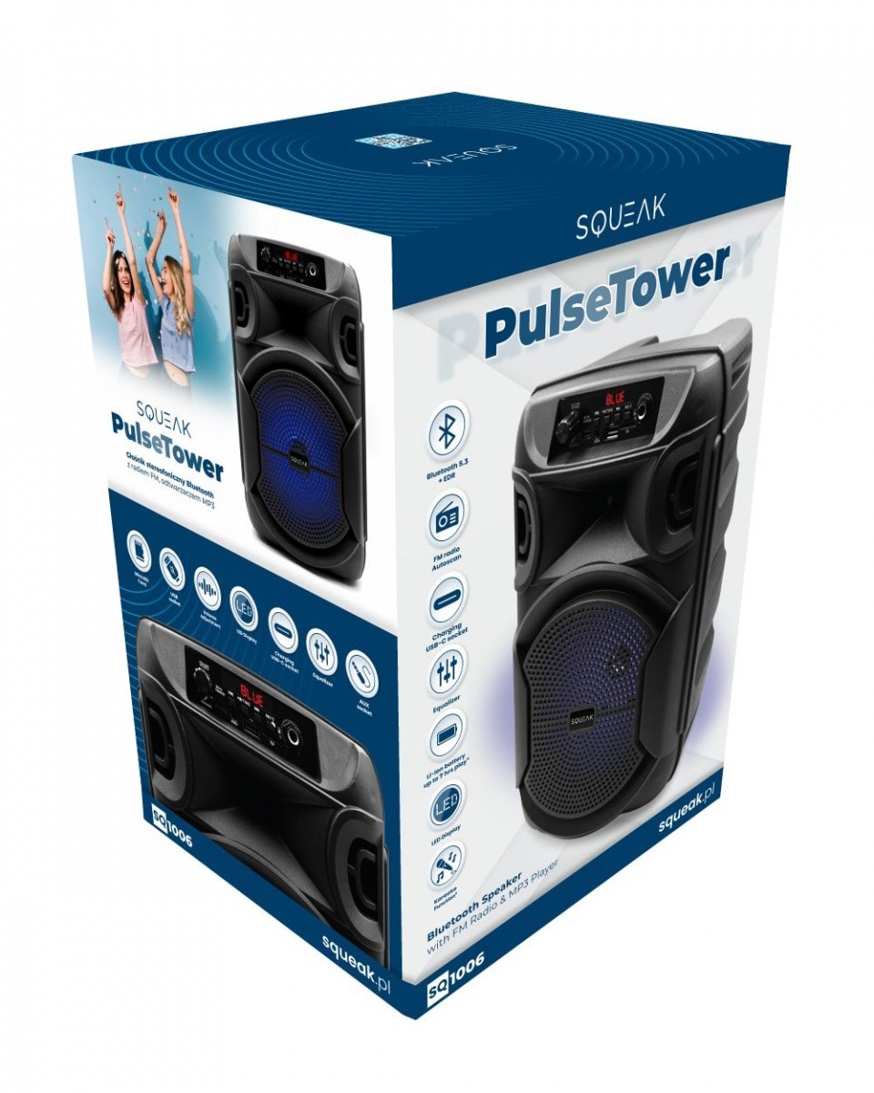 Bluetooth zvočnik SQ1006 PulseTower 1000W s funkcijo Karaoke 3