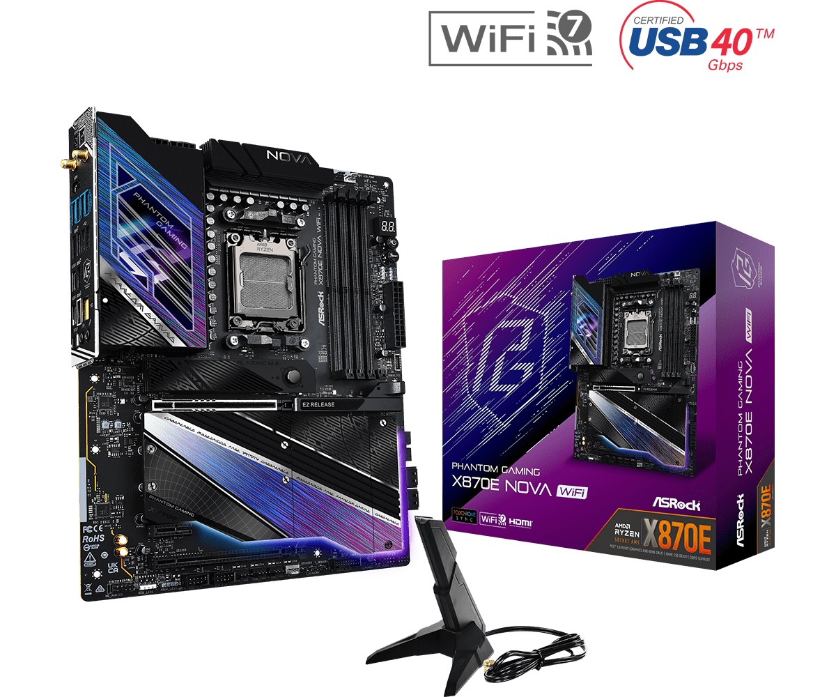 Matična plošča X870E NOVA WIFI AM5, 4x DDR5, M.2, ATX
