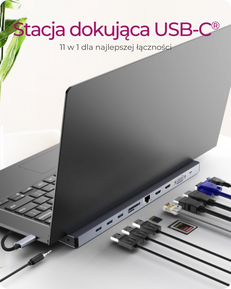 DOK. postaja 11v1 IB-DK2106a-CPD (2xHDMI, VGA, LAN, čitalec kartic, 3xUSB, 100W PD) 2