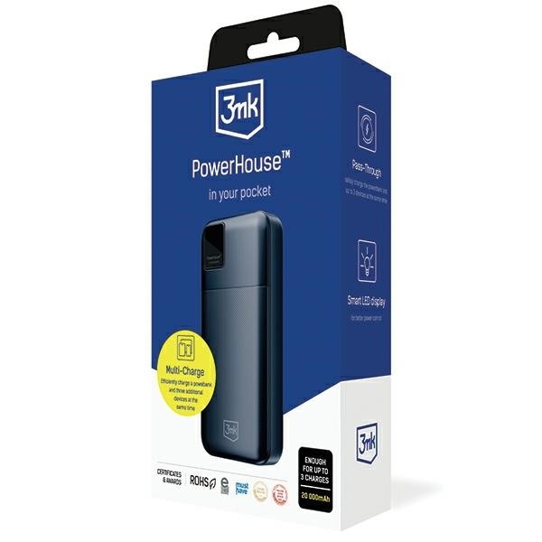 Powerbank 3MK PowerHouse 20000mAh, Multi Charge QC+PD, črn 2