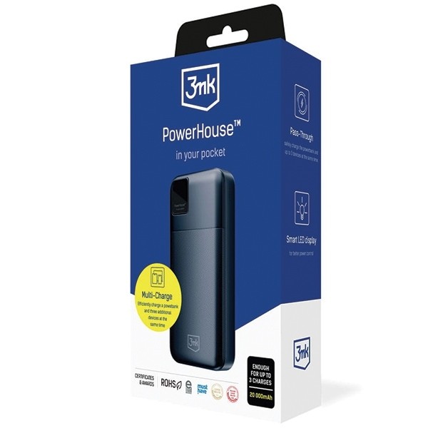 Powerbank 3MK PowerHouse 20000mAh, Multi Charge QC+PD, črn 5