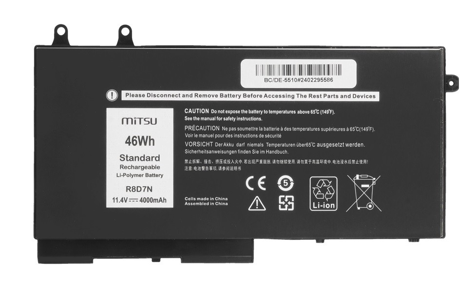 Mitsu Baterija za Dell Latitude 5410/5411/5500, Precision 3541/3550 (11.4V, 4000mAh) 2