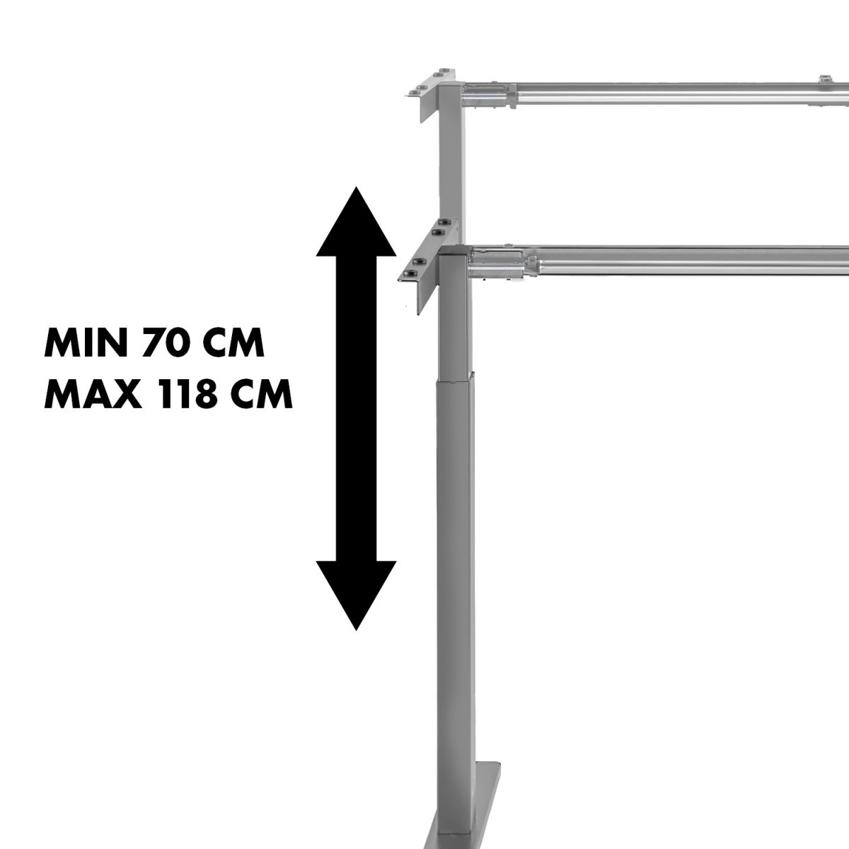 Maclean MC-790NG Ergonomsko pisalniško mizo z nastavljivo višino (do 60kg) - Siva 8