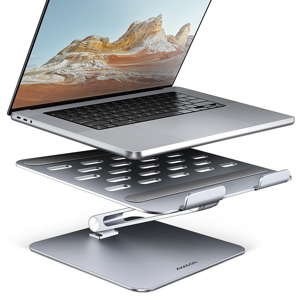 AXAGON STND-LQ Aluminijasti podstavek za prenosnik 10-17.3", siv