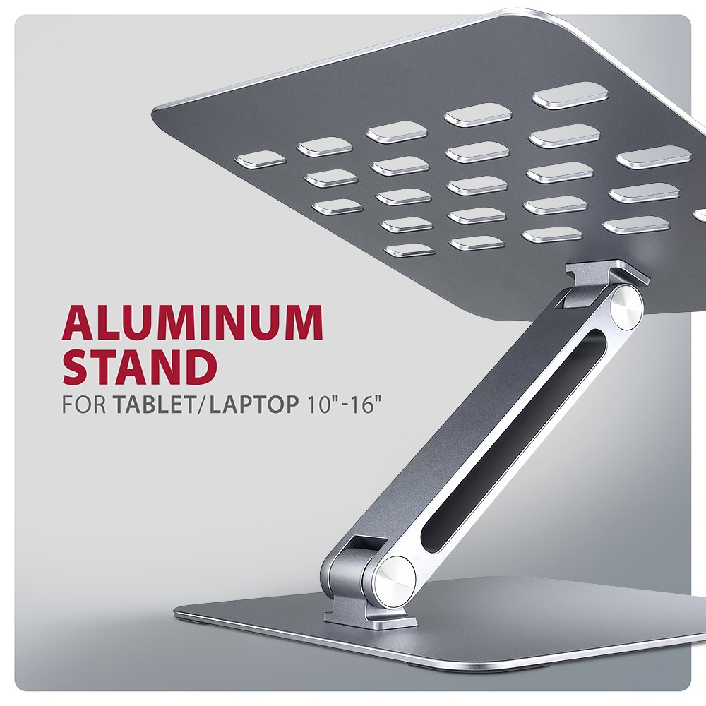 AXAGON STND-LQ Aluminijasti podstavek za prenosnik 10-17.3", siv 2