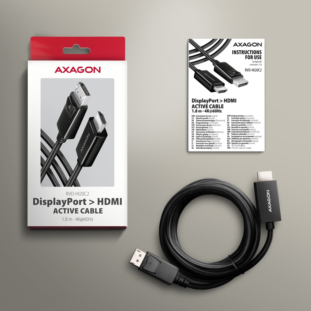 Aktivni DisplayPort v HDMI adapter RVD-HI20C, 4K/60Hz 6