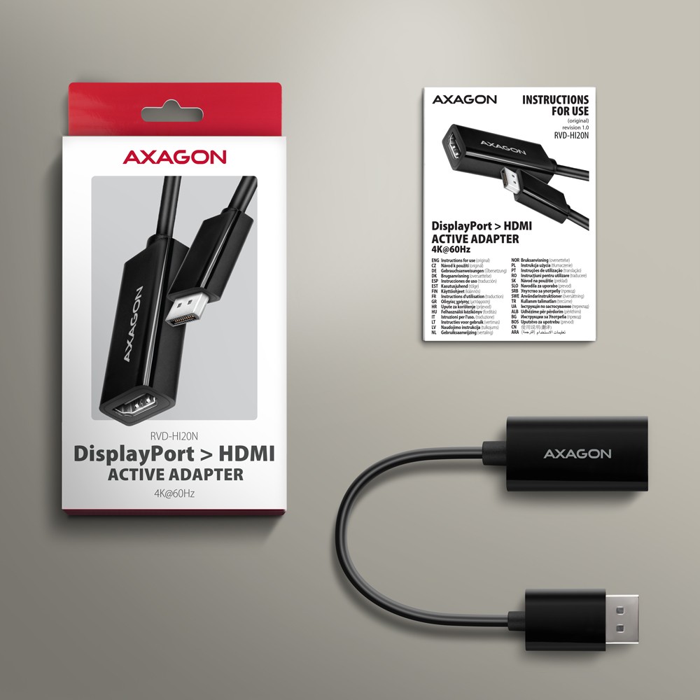Aktivni DisplayPort v HDMI adapter RVD-HI20N, 4K/60Hz 6