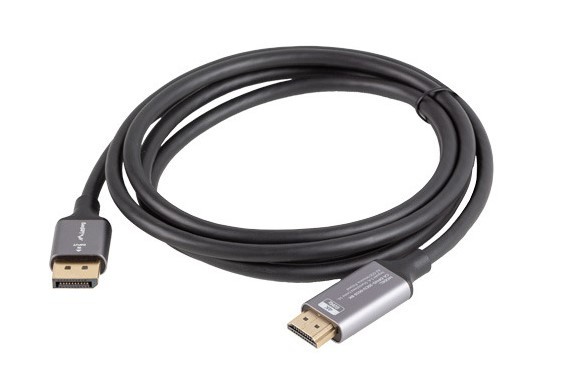 Kabel DisplayPort (M) na HDMI (M) 1.8 m 4K črno-srebrn 3