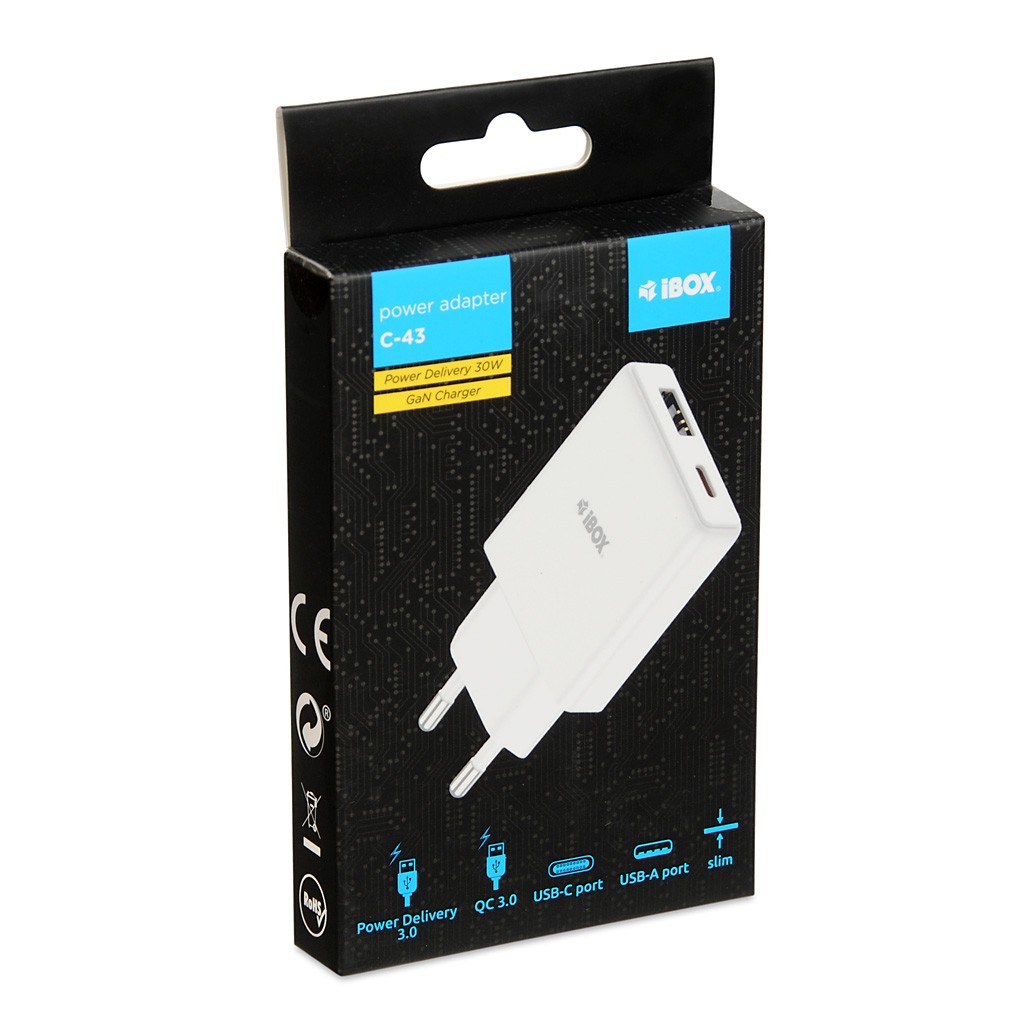 Omrežni polnilnik USB C 30W C43W 2