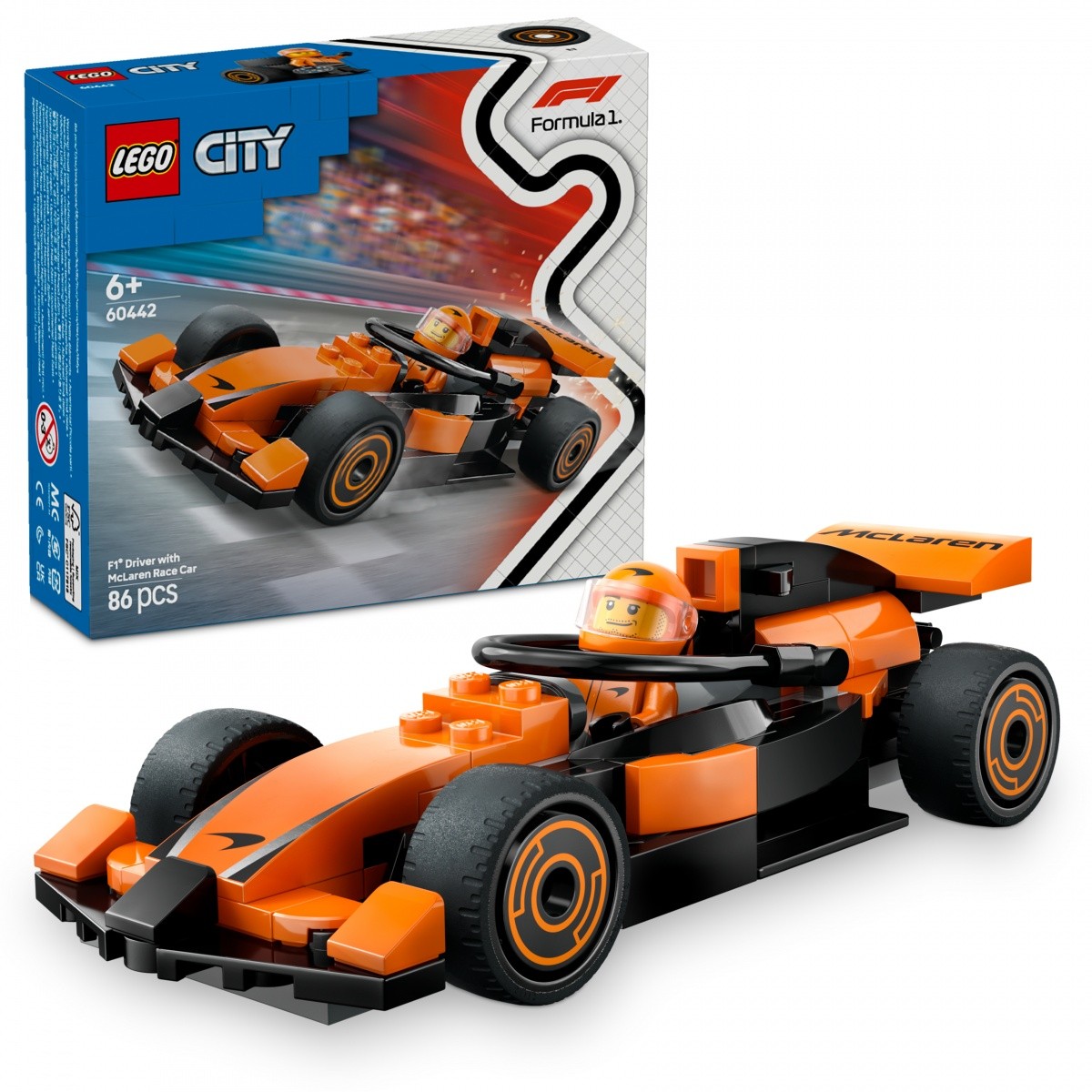 Gradbeni bloki City 60442, dirkalnik McLaren F1 4