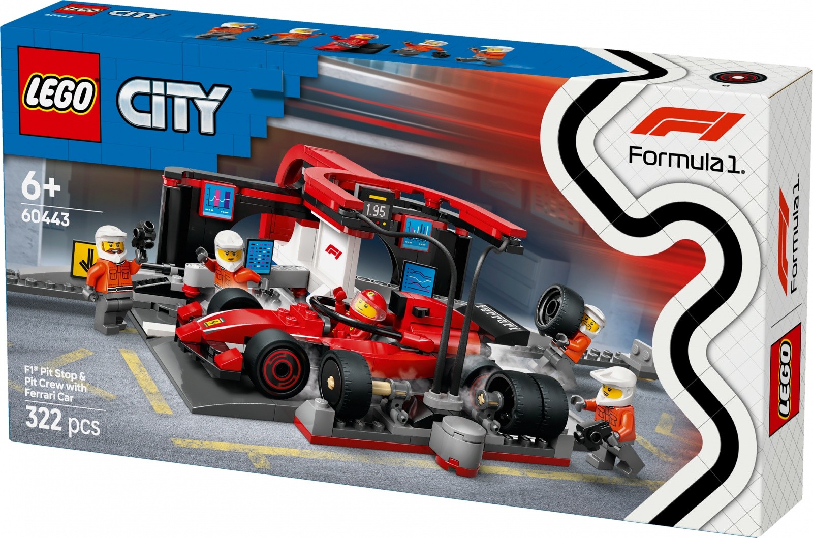 LEGO City 60443 F1 Pit stop z dirkalnikom Ferrari 2