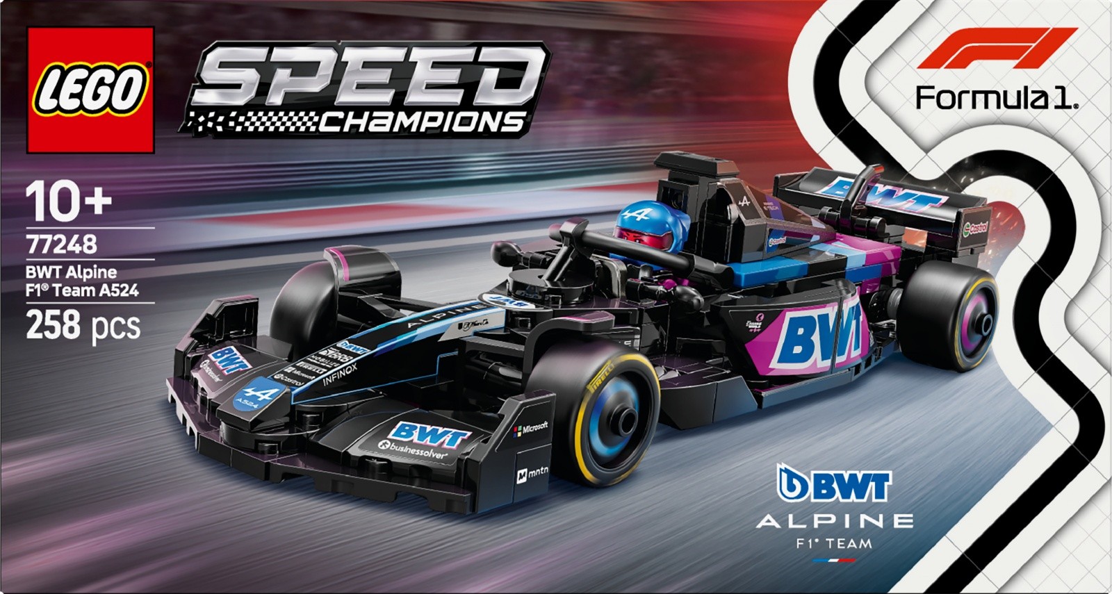 Gradbeni bloki Speed Champions 77248, Alpine A524 F1 bolid BWT 2
