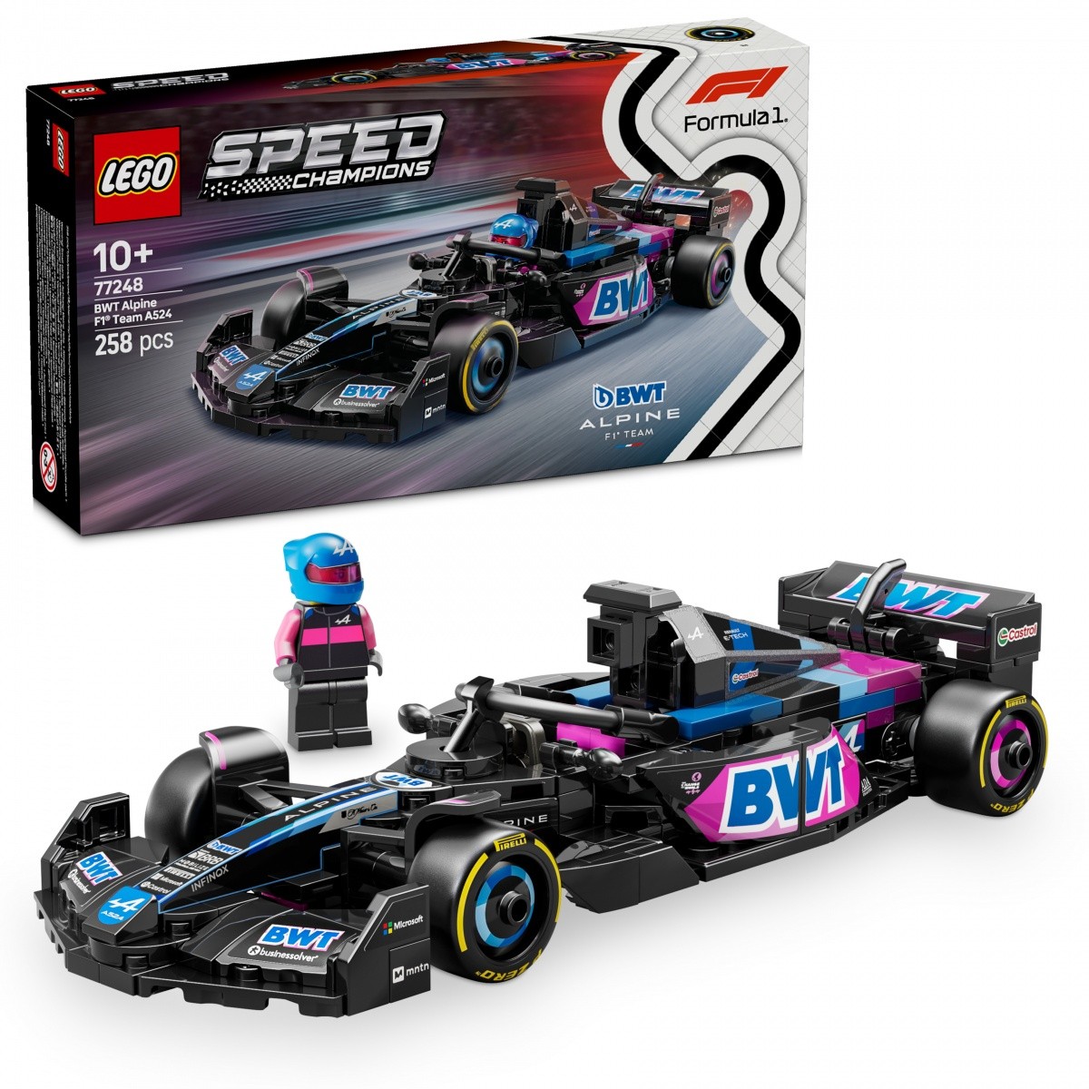 Gradbeni bloki Speed Champions 77248, Alpine A524 F1 bolid BWT 5