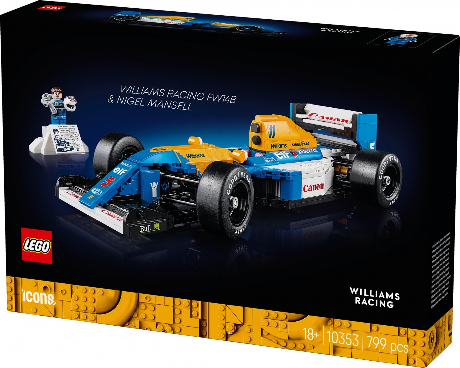 Gradbeni bloki Icons 10353 Williams Racing FW14B & Nigel Mansell 2