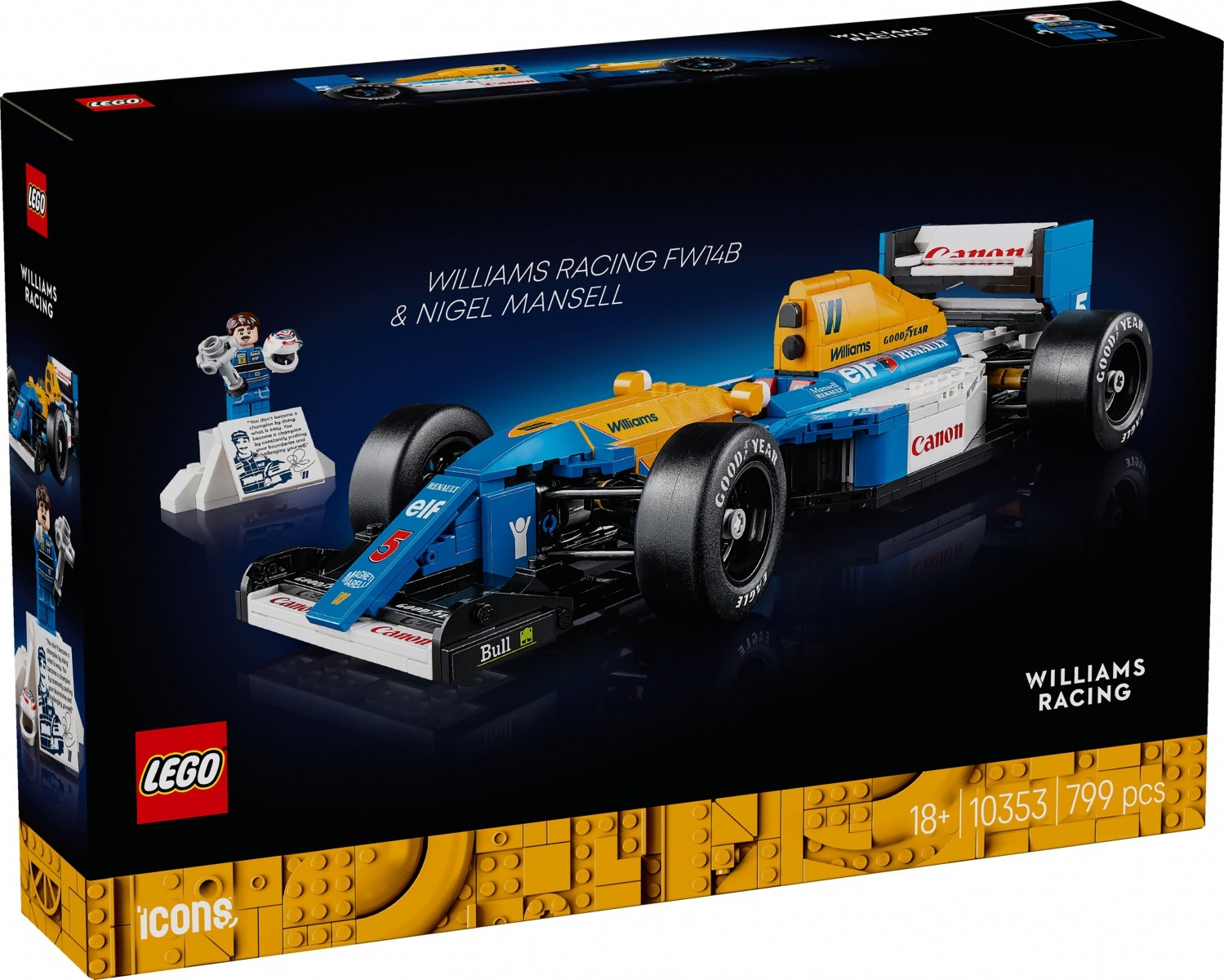 Gradbeni bloki Icons 10353 Williams Racing FW14B & Nigel Mansell