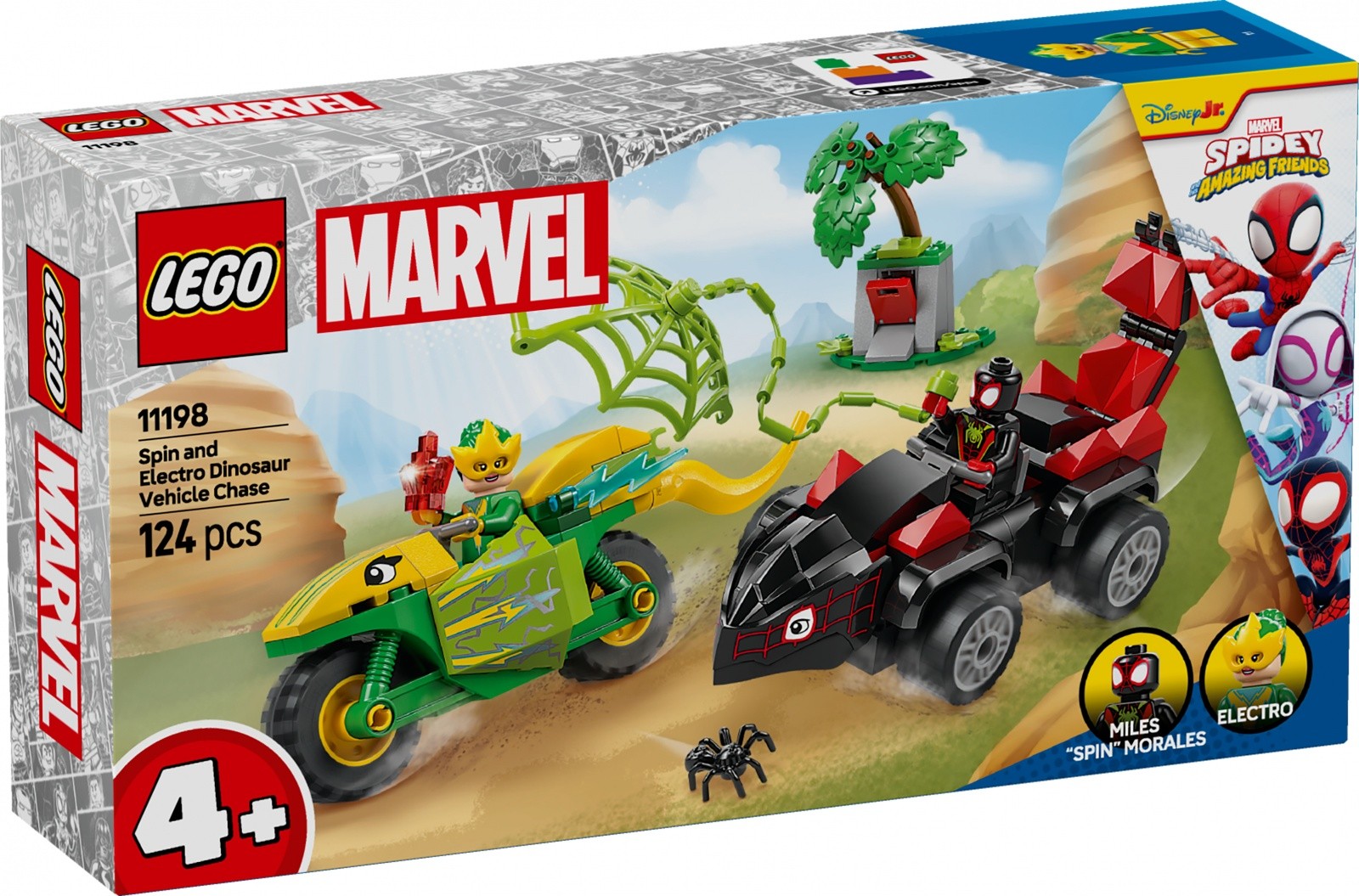 Kocke SPIDEY 11198 Spider-Manov lov na Electro v dino-vozilu