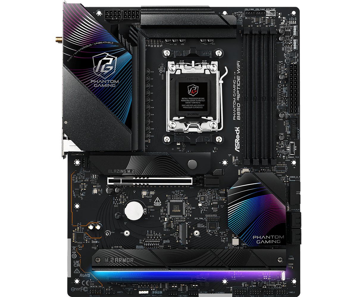 Matična plošča ASRock B850 Phantom Gaming Riptide WiFi, AM5, ATX, 4x DDR5 2