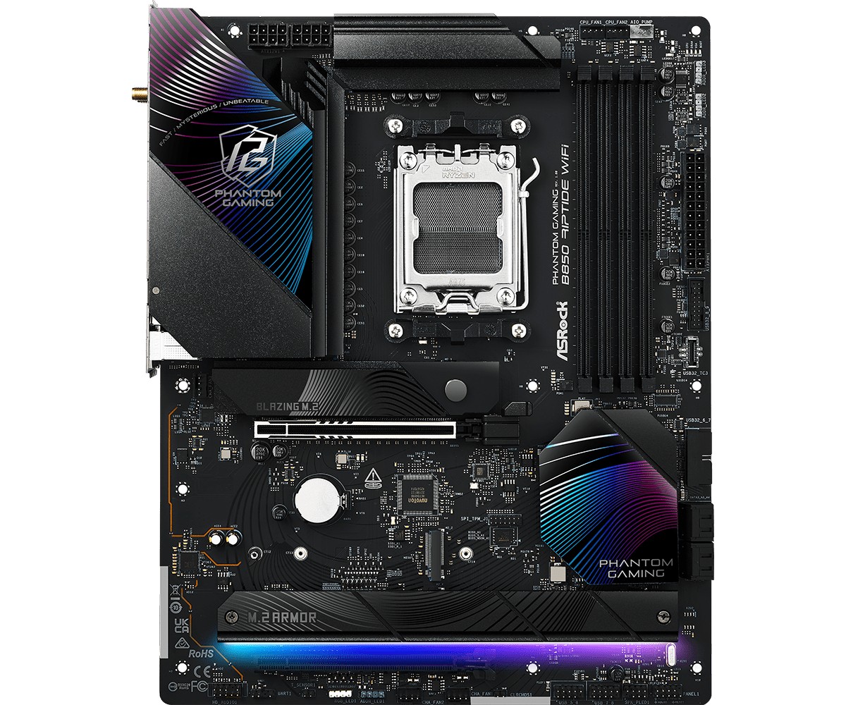Matična plošča ASRock B850 Phantom Gaming Riptide WiFi, AM5, ATX, 4x DDR5 3