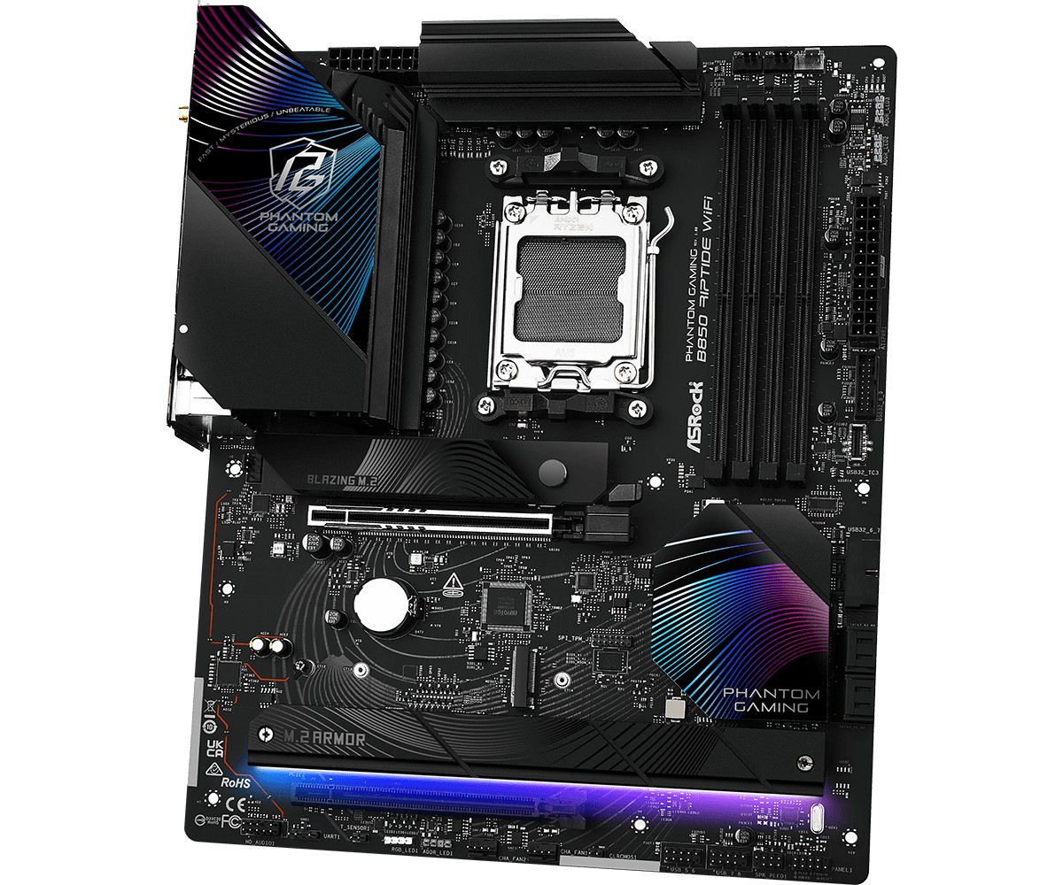 Matična plošča ASRock B850 Phantom Gaming Riptide WiFi, AM5, ATX, 4x DDR5 5