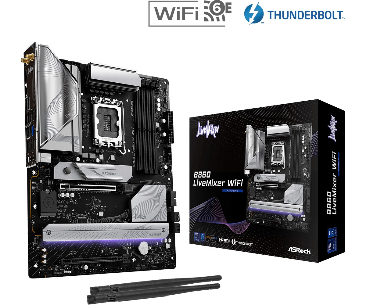 ASRock LIVEMIXER WIFI matična ploča s1851 ATX, 4 DDR5, ATX