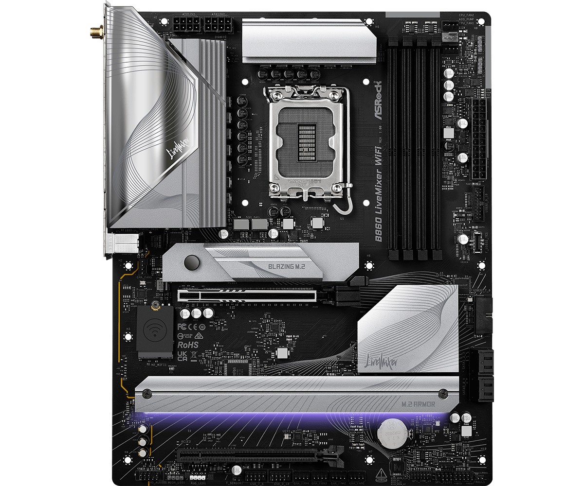 ASRock LIVEMIXER WIFI matična ploča s1851 ATX, 4 DDR5, ATX 3