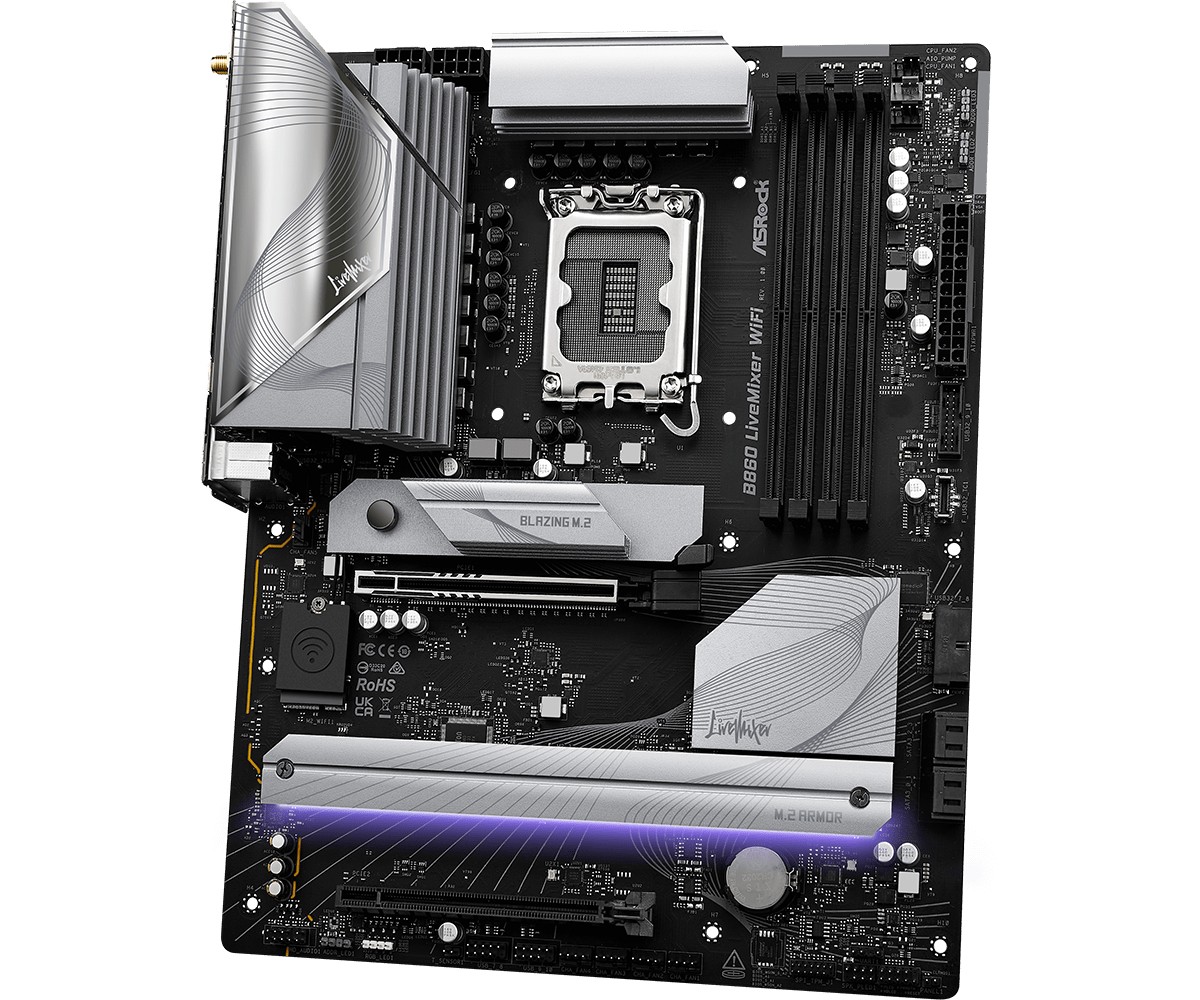 ASRock LIVEMIXER WIFI matična ploča s1851 ATX, 4 DDR5, ATX 5