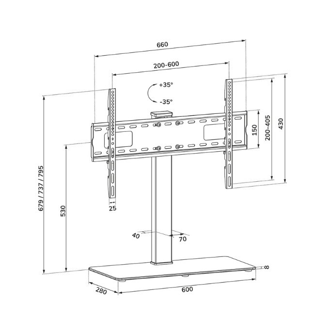 Stojalo za TV DS45-430BL16 za 37-70" LCD 2
