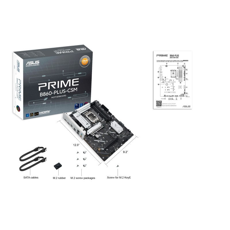 Matična plošča Asus PRIME B860-PLUS-CSM, s1851, ATX, 4x DDR5 7