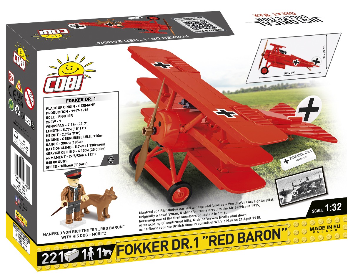 Gradbeni bloki Fokker DR.1 - Rdeči Baron, 221 kosov 3