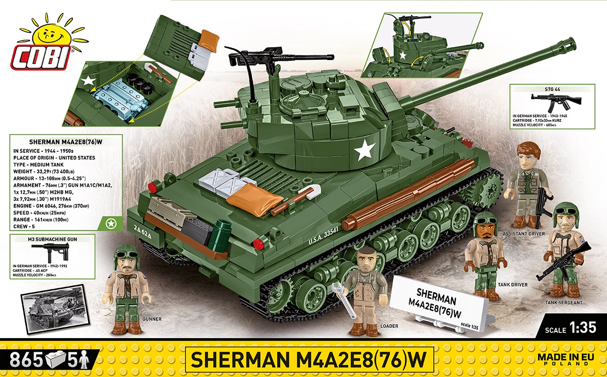 Gradbeni bloki Sherman M4A2E8 Tank, 865 kosov 2
