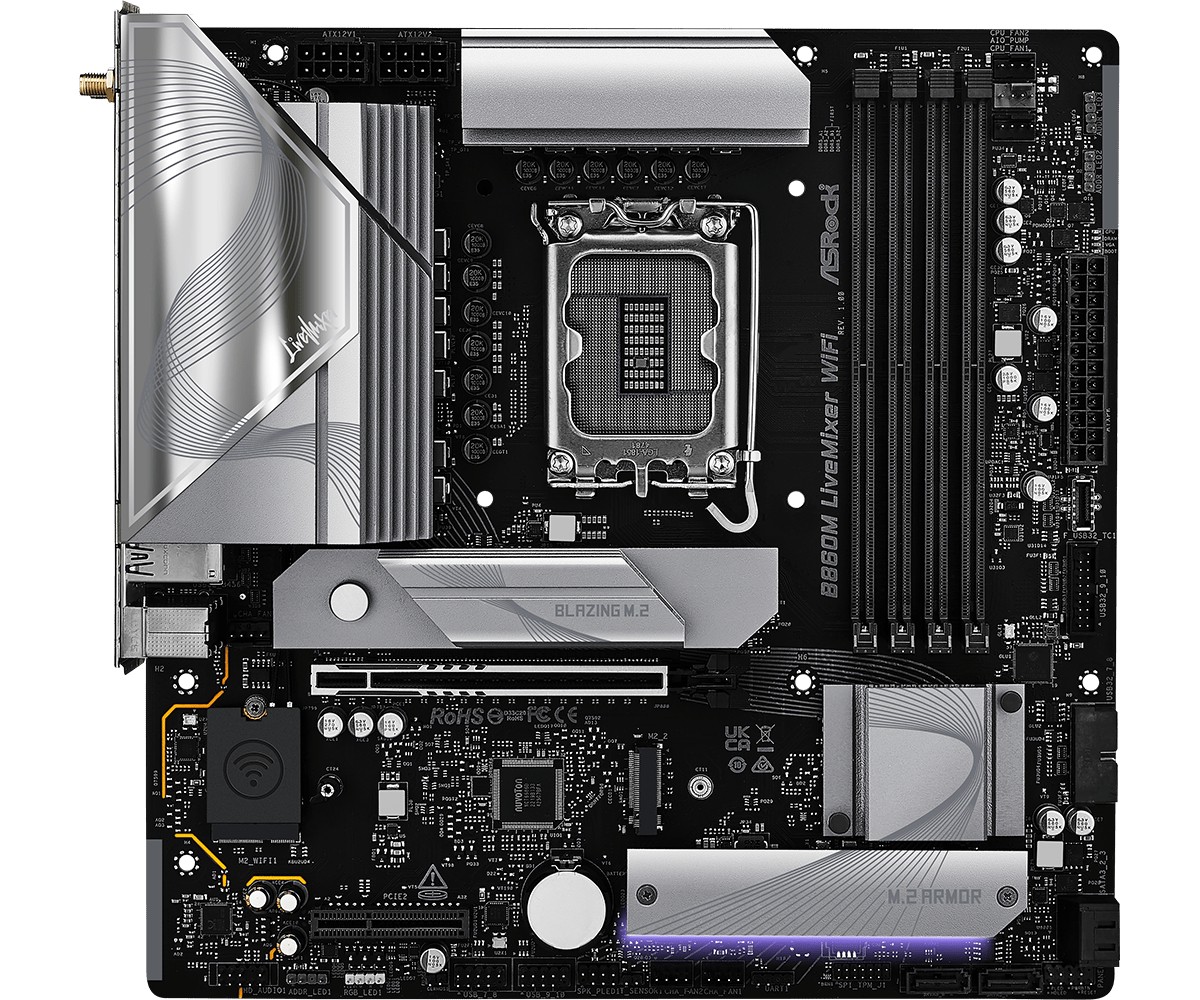 Matična plošča B860M LIVEMIXER WIFI s1 851, 4xDDR5, mATX 3