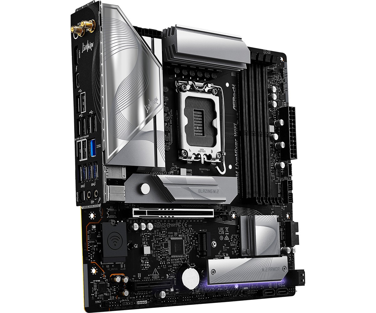 Matična plošča B860M LIVEMIXER WIFI s1 851, 4xDDR5, mATX 4