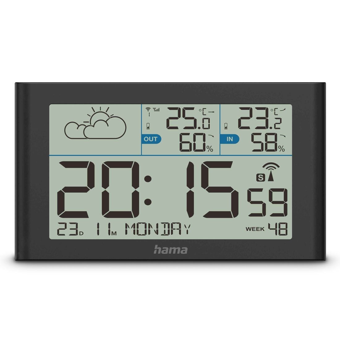 Vremenska postaja Sylt, termometer, higrometer, črna 3