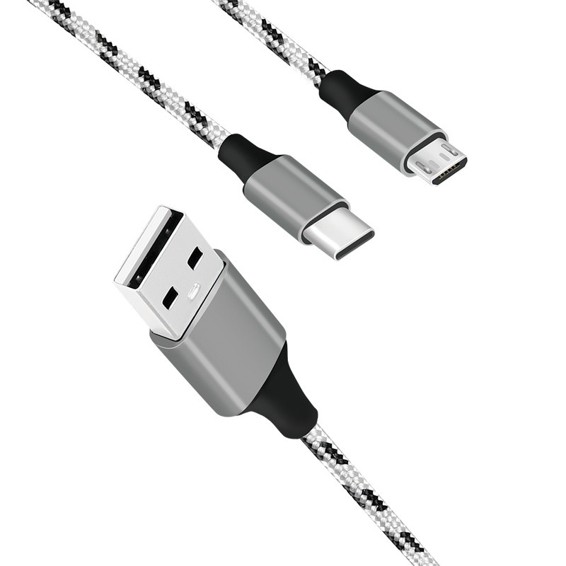 USB kabel A/M do Micro USB + USB-C, 1.2m 4