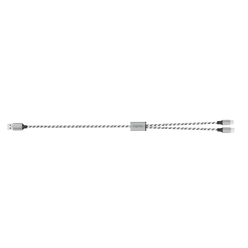 USB kabel A/M do Micro USB + USB-C, 1.2m 5